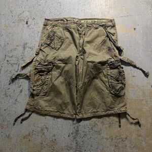 Vintage Y2K Fusai Multipocket Military Paratrooper Cargo Shorts Sz 36